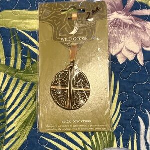 Wild Goose Celtic Love Cross Pure Bronze Pendant